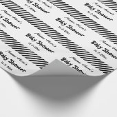 baby shower, zwarte en witte strepen. cadeaupapier (Hoek)