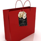 Baby shower zwarte goudballon bedankt cadeaulabel