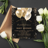 Baby shower zwarte goudballonnen