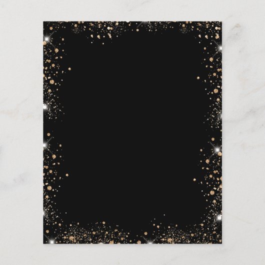 Baby shower zwarte goudballonnen flyer (Achterkant)