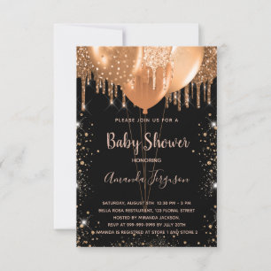 Baby shower zwarte goudstof kaart