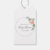Baby shower zwarte roze floralen dank u cadeaulabel