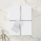 Baby shower zwarte roze floralen dank u cadeaulabel