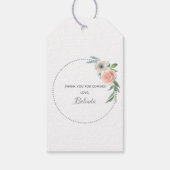 Baby shower zwarte roze floralen dank u cadeaulabel