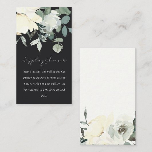 BABY SHOWER ZWARTE WIT-WIT-VLOERBUNCH DISPLAY INFORMATIEKAARTJE (Voorkant / Achterkant)