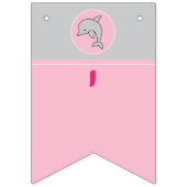Baby shower Zwassstaartschroze/grijze dolfijn Vlaggetjes (Derde vlag)