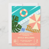 Baby shower Zwembad Party Tropische Zwembad Scène Kaart (Voorkant)