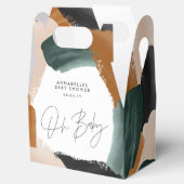 Baby showerOh baby terracotta abstract geschilderd Bedankdoosjes (Geopend)