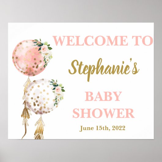 Baby showers ballonnen poster (Voorkant)