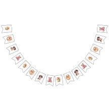 Baby showers Banner met roze strikken en babydiere