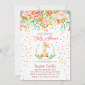 Baby showers bloemen en giraf kaart (Voorkant)