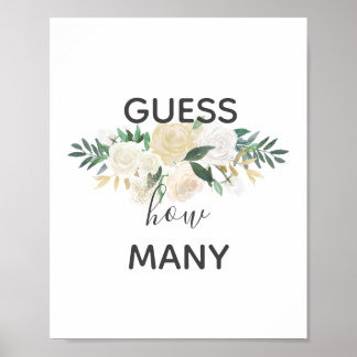Baby showers bloemen raden hoeveel tekens poster