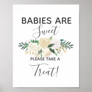 Baby showers bloemen Treat tekenen Poster