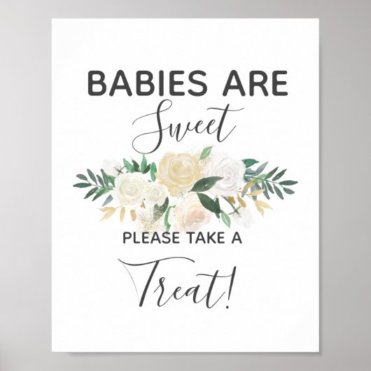 Baby showers bloemen Treat tekenen Poster (Voorkant)