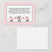 Baby showers boek Invoegen Roze Grijze Olifanten Informatiekaartje (Voorkant / Achterkant)