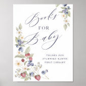 Baby showers boeken voor Baby Wild Berries & Flowe Poster (Voorkant)