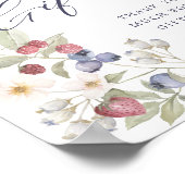 Baby showers boeken voor Baby Wild Berries & Flowe Poster (Hoek)