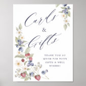 Baby showers boeken voor Baby Wild Berries & Flowe Poster (Voorkant)