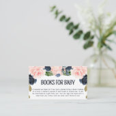 Baby showers boeken voor de Baby roze vlinderbloem Informatiekaartje (Staand voorkant)