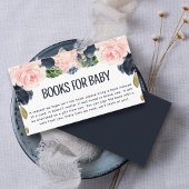 Baby showers boeken voor de Baby roze vlinderbloem Informatiekaartje