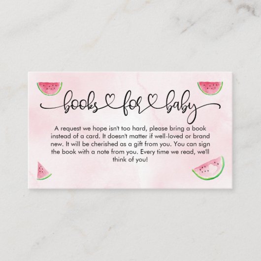 Baby showers boeken voor de Baby Watermeloenen Informatiekaartje (Voorkant)