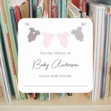 Baby showers boekenplaat baby waslijn