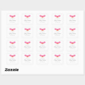 Baby showers boekenplaat roze vlinder vierkante sticker (Vel)