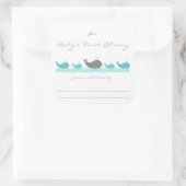 Baby showers boekenplanken / turquoise walvissen vierkante sticker (Tas)