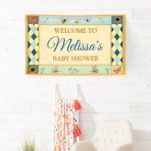 Baby showers bord met Rabbit, Bee's & Butterflies Spandoek (Insitu)