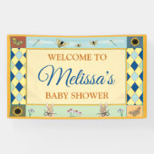 Baby showers bord met Rabbit, Bee's & Butterflies Spandoek (Horizontaal)