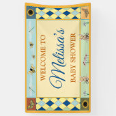 Baby showers bord met Rabbit, Bee's & Butterflies Spandoek (Verticaal)