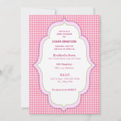 Baby showers Buttonnen en zwaaien Roze roze rotsbl Kaart (Achterkant)