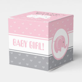 Baby showers doos met Elephant 2 x 2 inch - meisje Bedankdoosjes