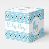 Baby showers doos met Stroller 2 x 2 inch - Jongen Bedankdoosjes (Voorkant Zijde)