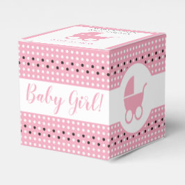 Baby showers doos met Stroller 2 x 2 inch - Meisje Bedankdoosjes