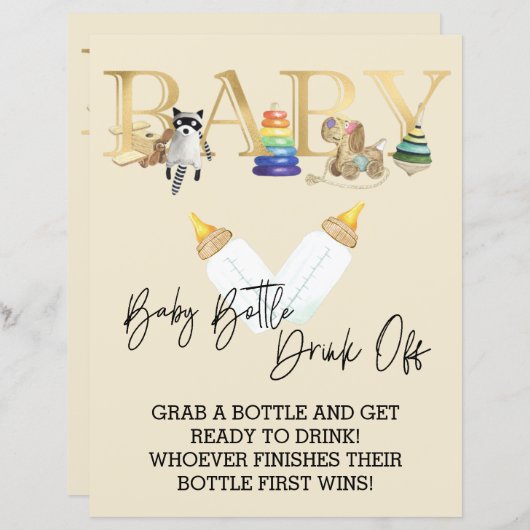 Baby showers Drink van Chug Game (Voorkant / Achterkant)
