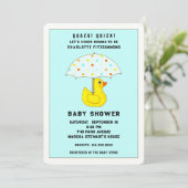 Baby showers eend met paraplu kaart (Staand voorkant)
