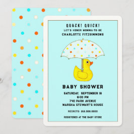 Baby showers eend met paraplu kaart