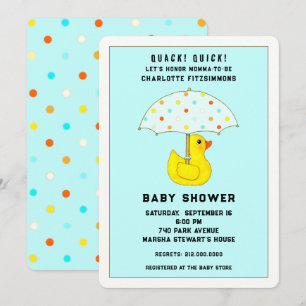 Baby showers eend met paraplu kaart