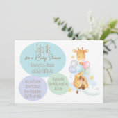 Baby showers Giraffe plat Kaart (Staand voorkant)