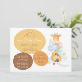 Baby showers Giraffe plat Kaart (Staand voorkant)