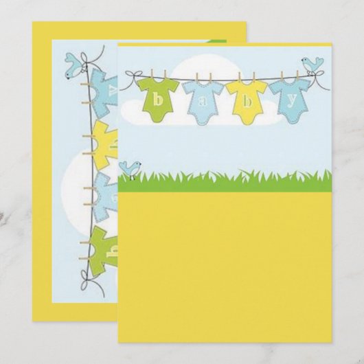 baby showers kaart (Voorkant / Achterkant)