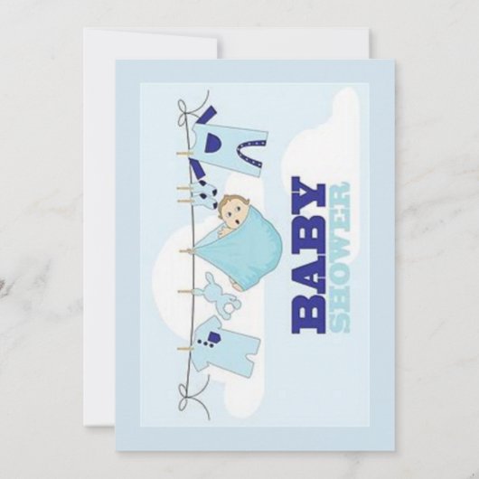 baby showers kaart BLUE BOY (Achterkant)