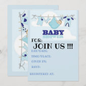 baby showers kaart BLUE BOY (Voorkant / Achterkant)
