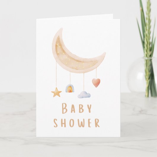 Baby showers Kaart met Crescent Moon Mobile (Voorkant)