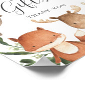 Baby showers kaarten en cadeaubonnen voor bosgebie poster (Hoek)
