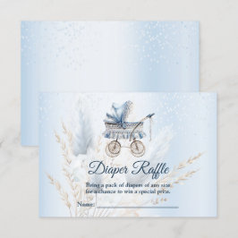 Baby showers kinderwagen Blauwe Floral Diaper Raff Informatiekaartje