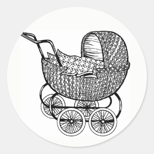 Baby showers kinderwagen Sticker (Voorkant)
