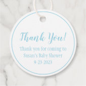 Baby showers Label met kinderwagen voor jongen (Achterkant)