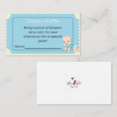 Baby showers luier Raffle Visitekaartje (Voorkant / Achterkant)